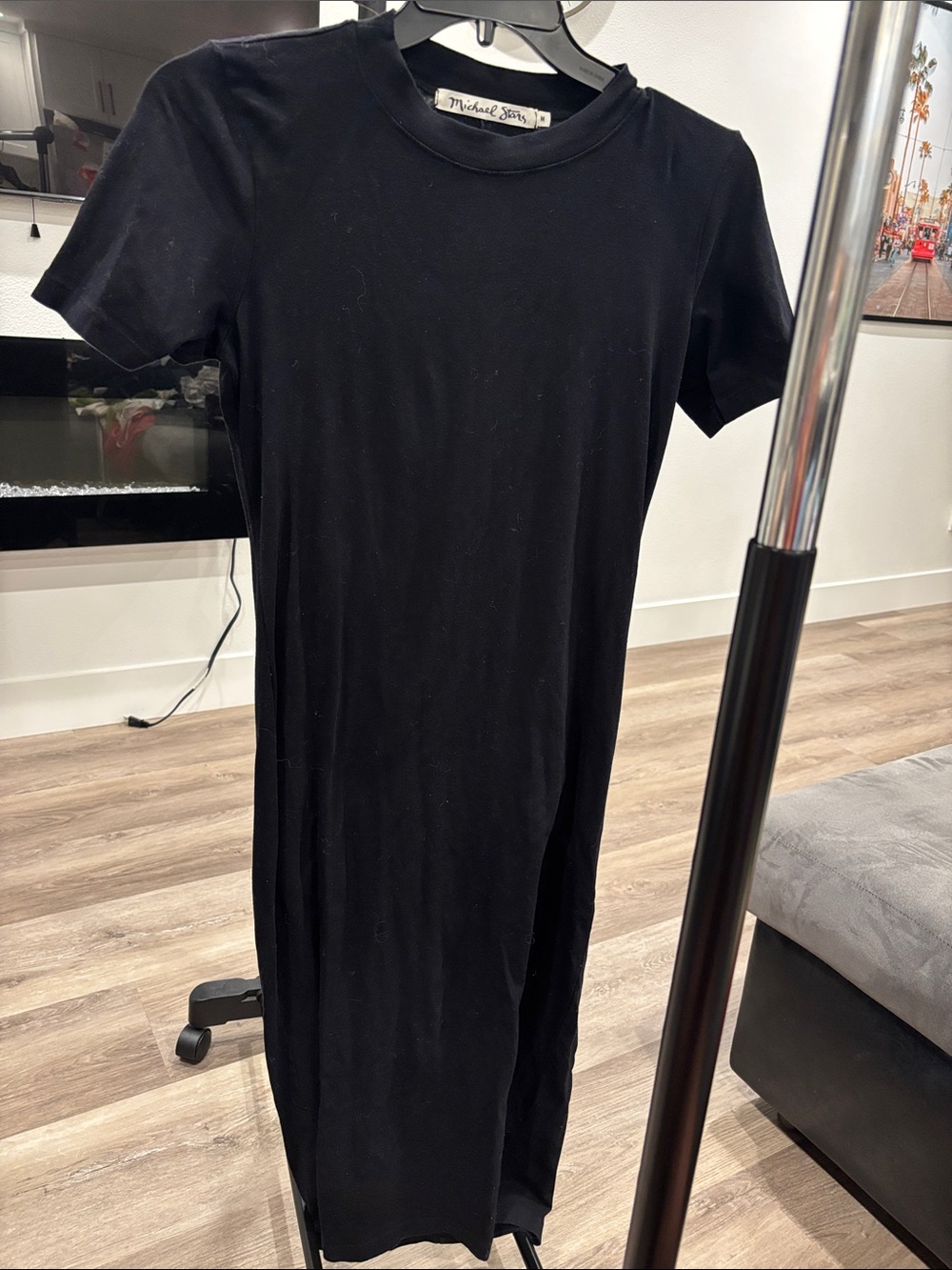 Michael Stars Black Short-Sleeve Maxi Tee Dress